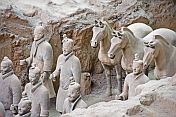 Terracotta warriors and horses in pit number 1.