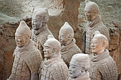 Terracotta warriors include some original colored paintwork.
