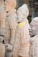 Image of Closeup of Terracotta warriors in pit number 1 show some with patches of original color.