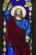Stained glass Apostle in All Saints Church at Thirkleby.