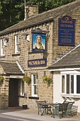 The Victora Inn is a sandstone public house on Woodhead Road A6024.