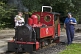 Image of Mother and child look at steam engine Fox at Kirklees Light Railway at Clayton West.