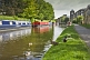 Image of Ducks and narrow boats on the Leeds Liverpool canal near Belmont Street.