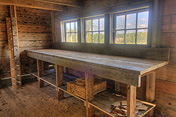 caption: Workbench at the Horse and Garden Organic Farm