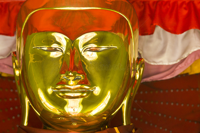 Gold Buddha Face at the Sule Paya Temple